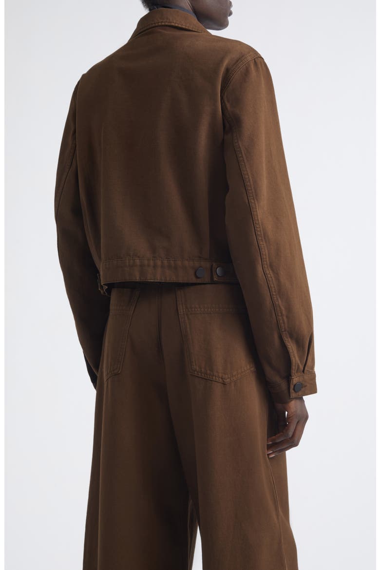 Crop Heavy Cotton Twill Jacket, Alternate, color, CACAO