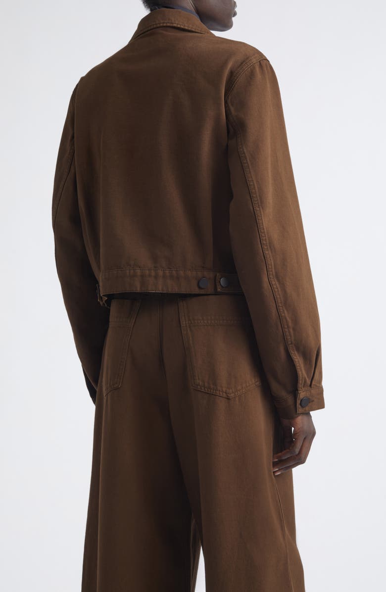 Lemaire Crop Heavy Cotton Twill Jacket, Alternate, color, Cacao