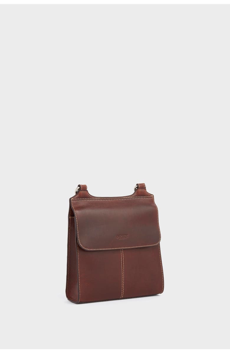Osprey London The Narissa Leather Crossbody Bag, Alternate, color, Chestnut