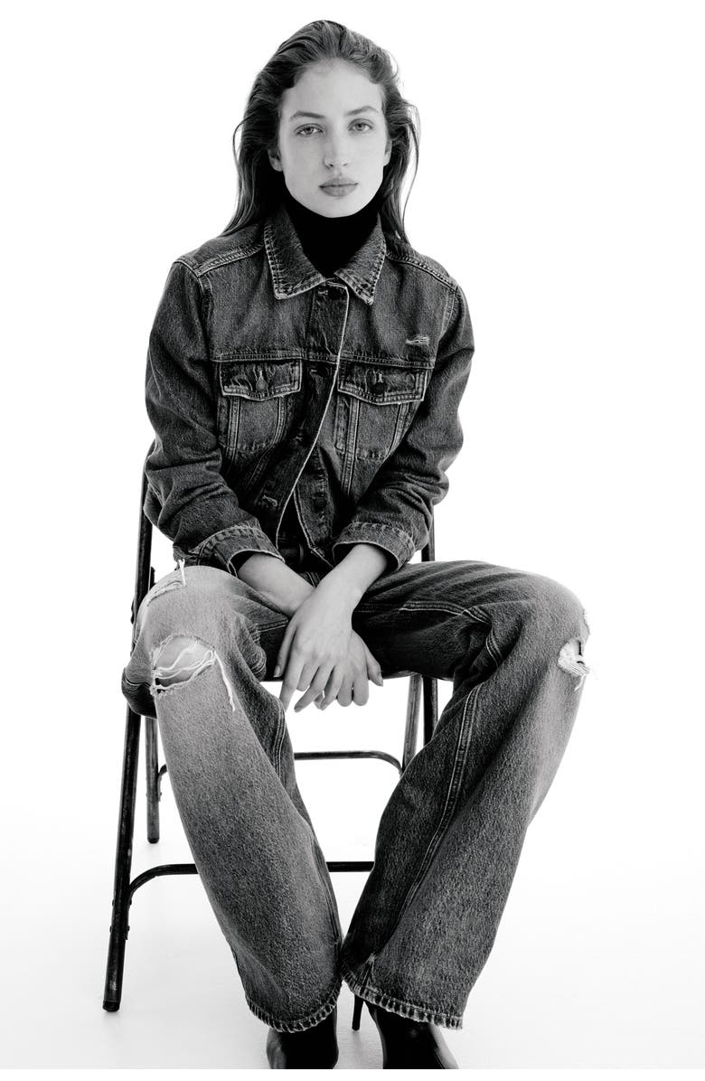 H&M Denim Jacket, Alternate, color, Denim Blue