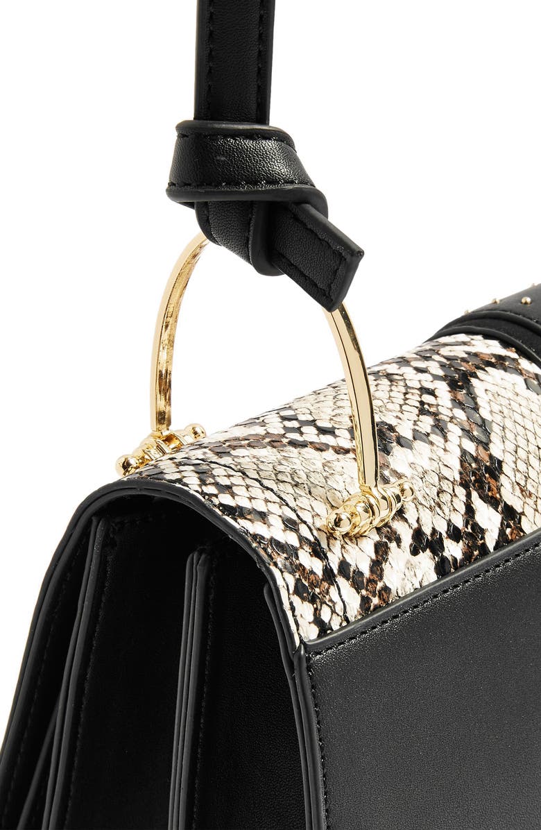 Topshop Suri Snake Effect Shoulder Bag, Alternate, color,