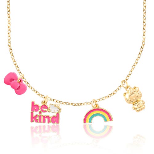 Hello Kitty Charm Set With Necklace Chain In Gold