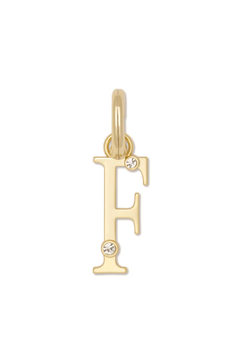 Initial F Charm, Main, color, CLEAR/ GOLD