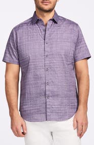 Robert Graham Roth Short Sleeve Cotton Button-Up Shirt