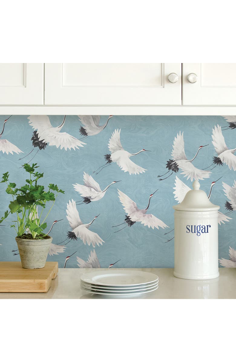 Wallpops Halcyon Blue Peel & Stick Wallpaper, Alternate, color, Blue