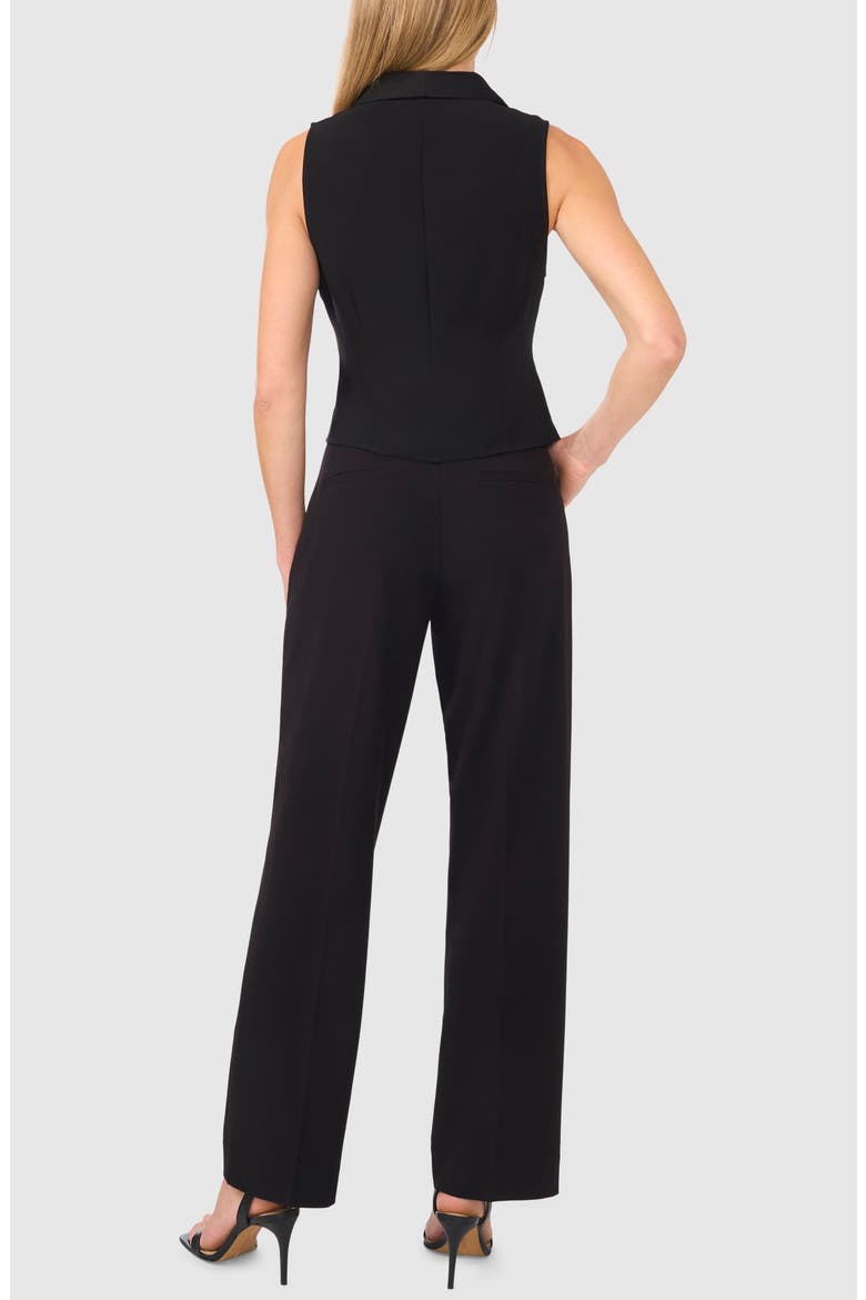 Shawl Collar Crepe Vest, Alternate, color, RICH BLACK