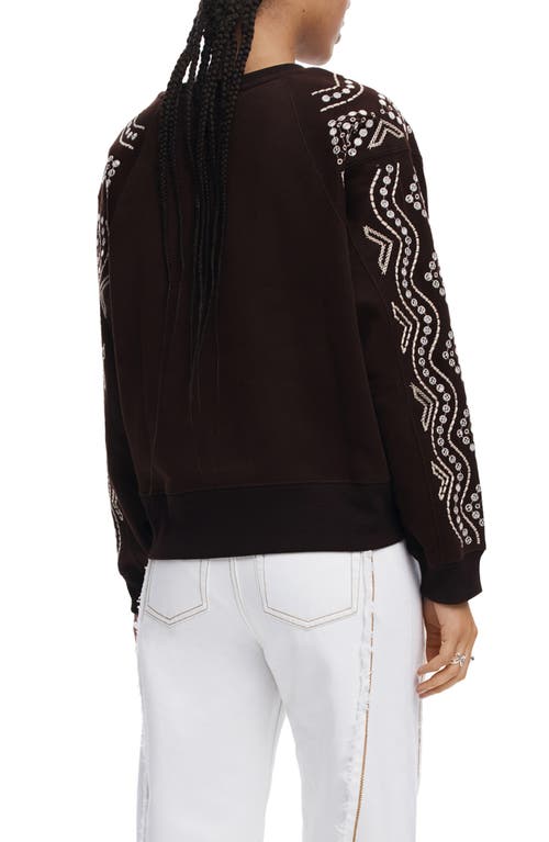 DESIGUAL DESIGUAL EMBROIDERED SLEEVE SWEATSHIRT
