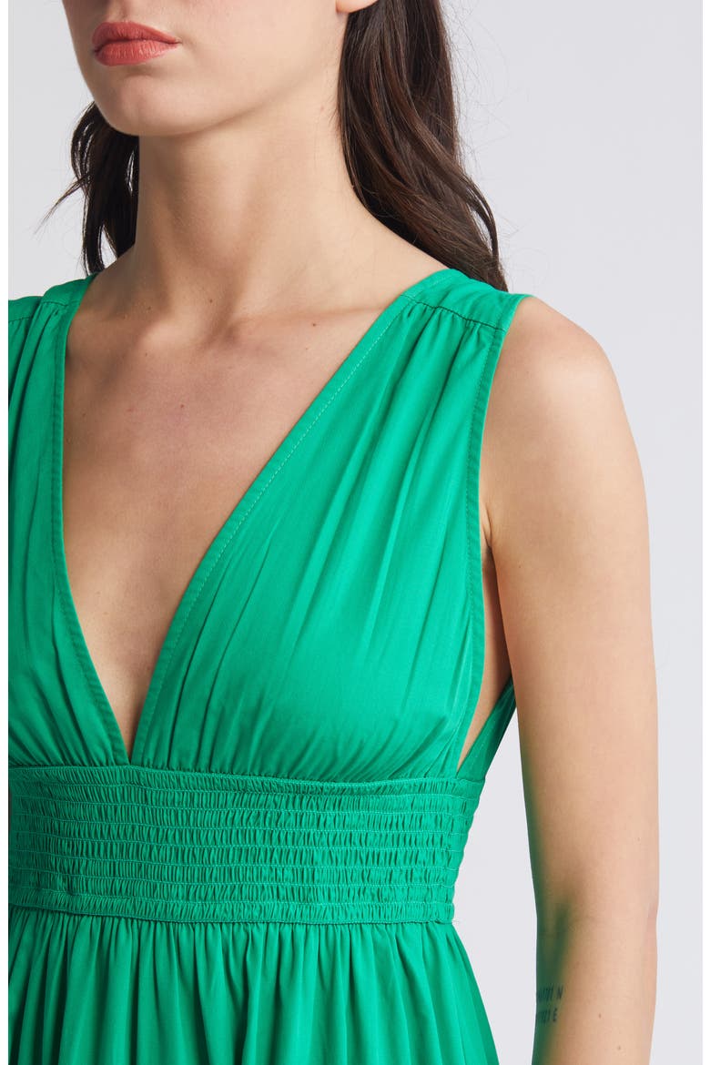 V-Neck Tiered Maxi Dress, Alternate, color, GREEN BRIGHT