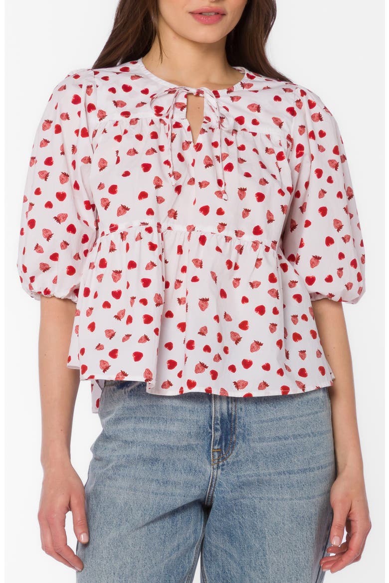 Ferlita Puff Sleeve Top, Main, color, STRAWBERRY FIELDS