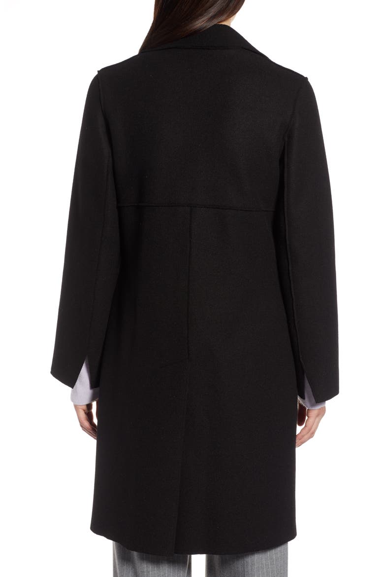 Raw Edge Wool-Blend Clutch Coat, Alternate, color, BLACK