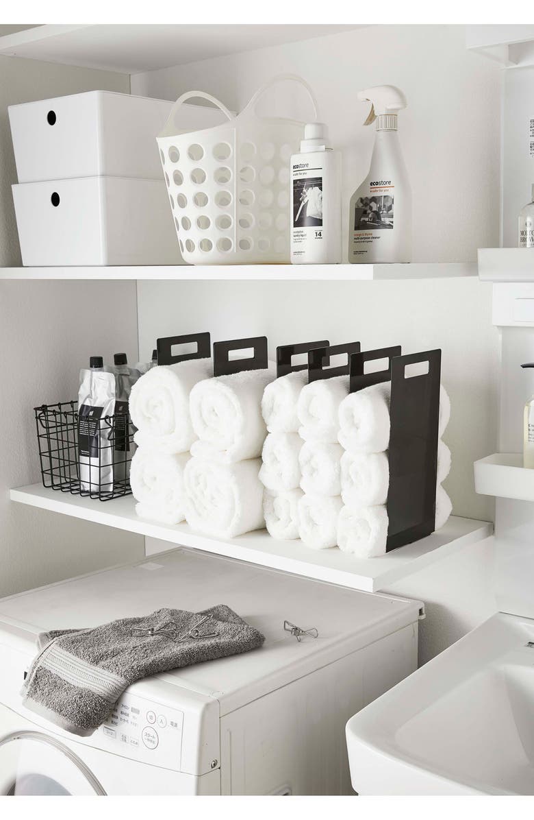 Yamazaki Towel Storage Organizer, Alternate, color, Black