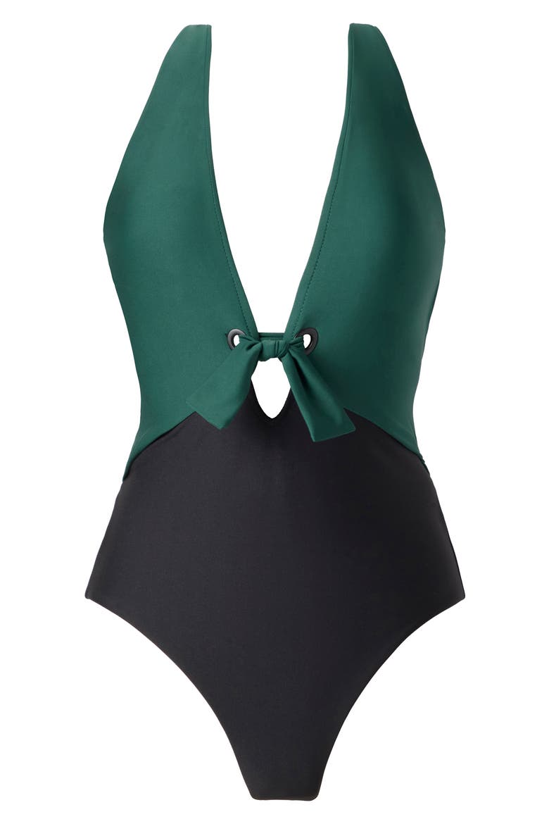 Halle One-Piece Swimsuit, Alternate, color, RACING GREEN