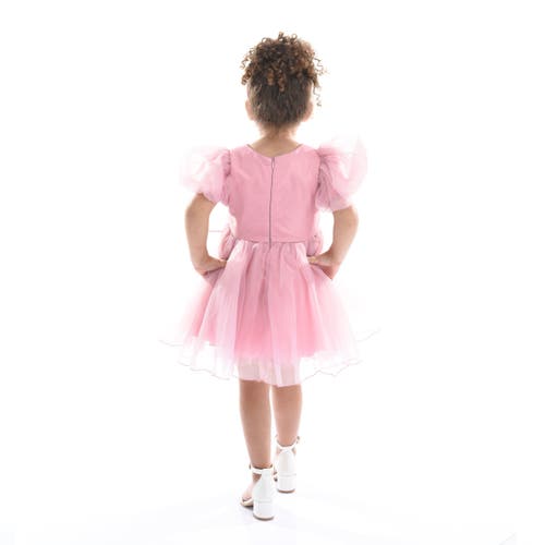 Tulleen Bow Organza Dress In Raspberry