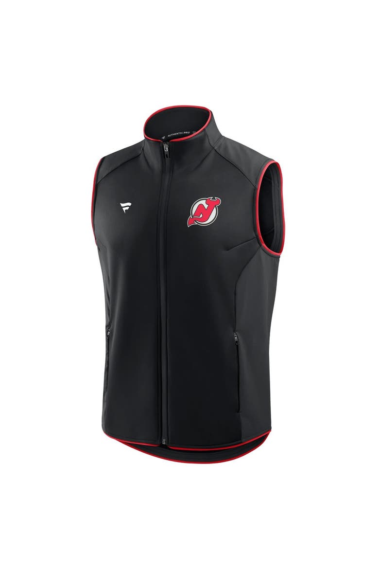 Men's Fanatics Black New Jersey Devils Authentic Pro Rink Full-Zip Vest, Alternate, color, Black