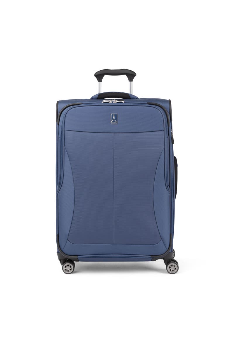 Walkabout 6 Softside Expandable 25" Medium Checked Spinner Luggage, Alternate, color, Ocean Blue
