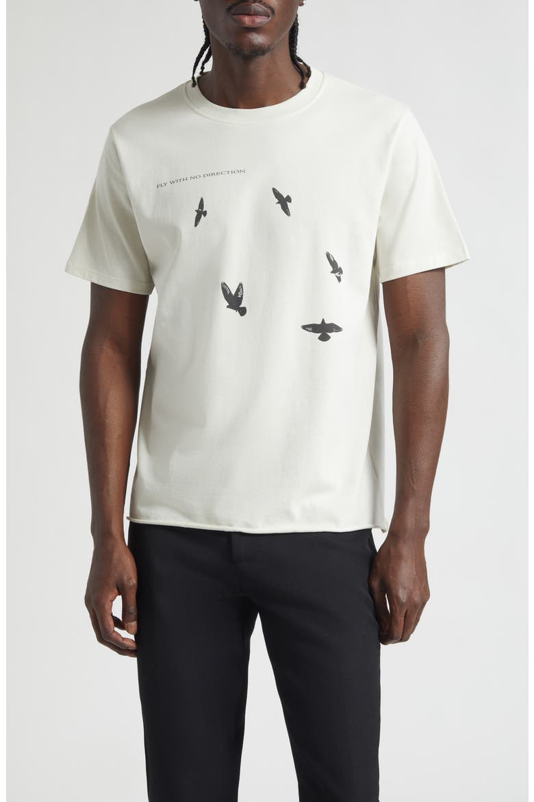 No Direction Organic Cotton Graphic T-Shirt, Main, color, CREME