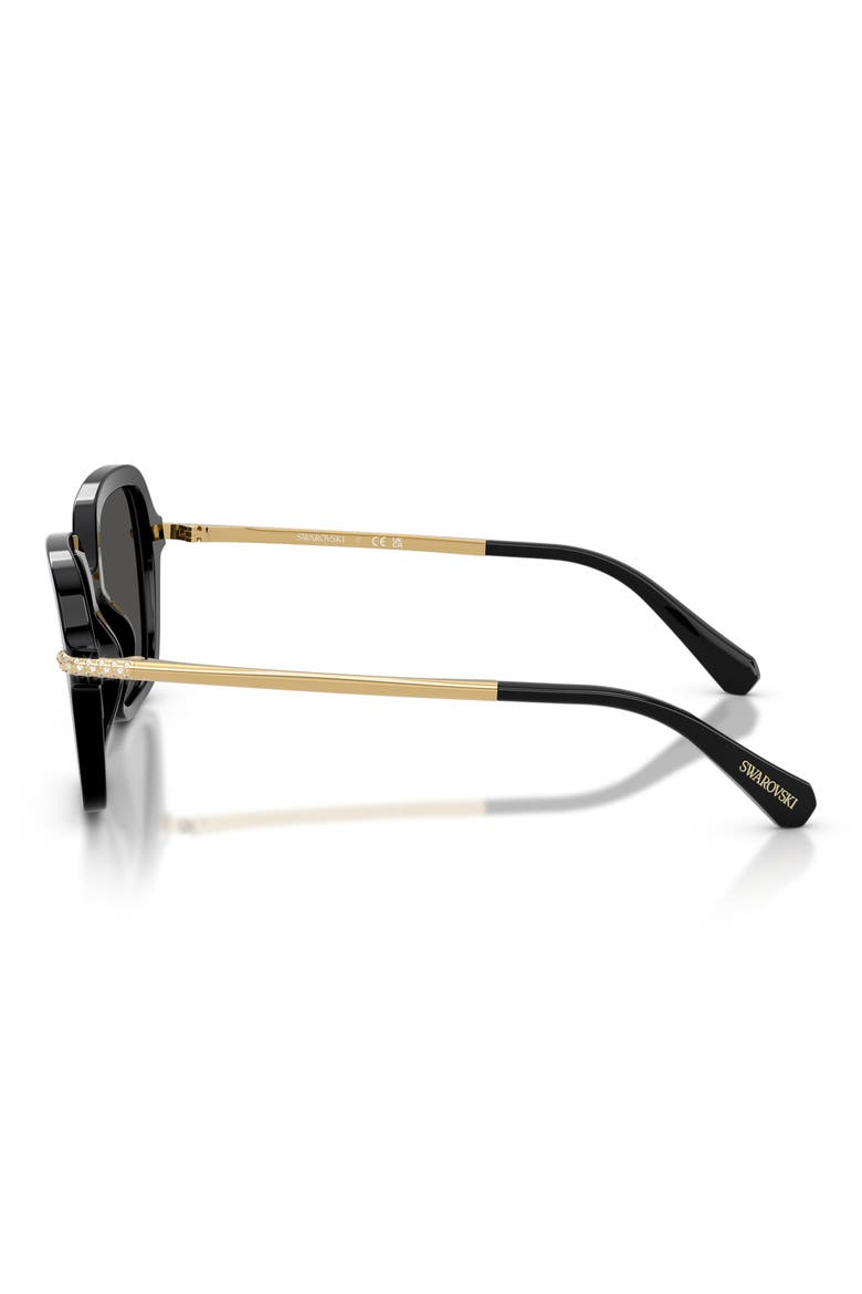 52mm Irregular Sunglasses, Alternate, color, BLACK / DARK GREY