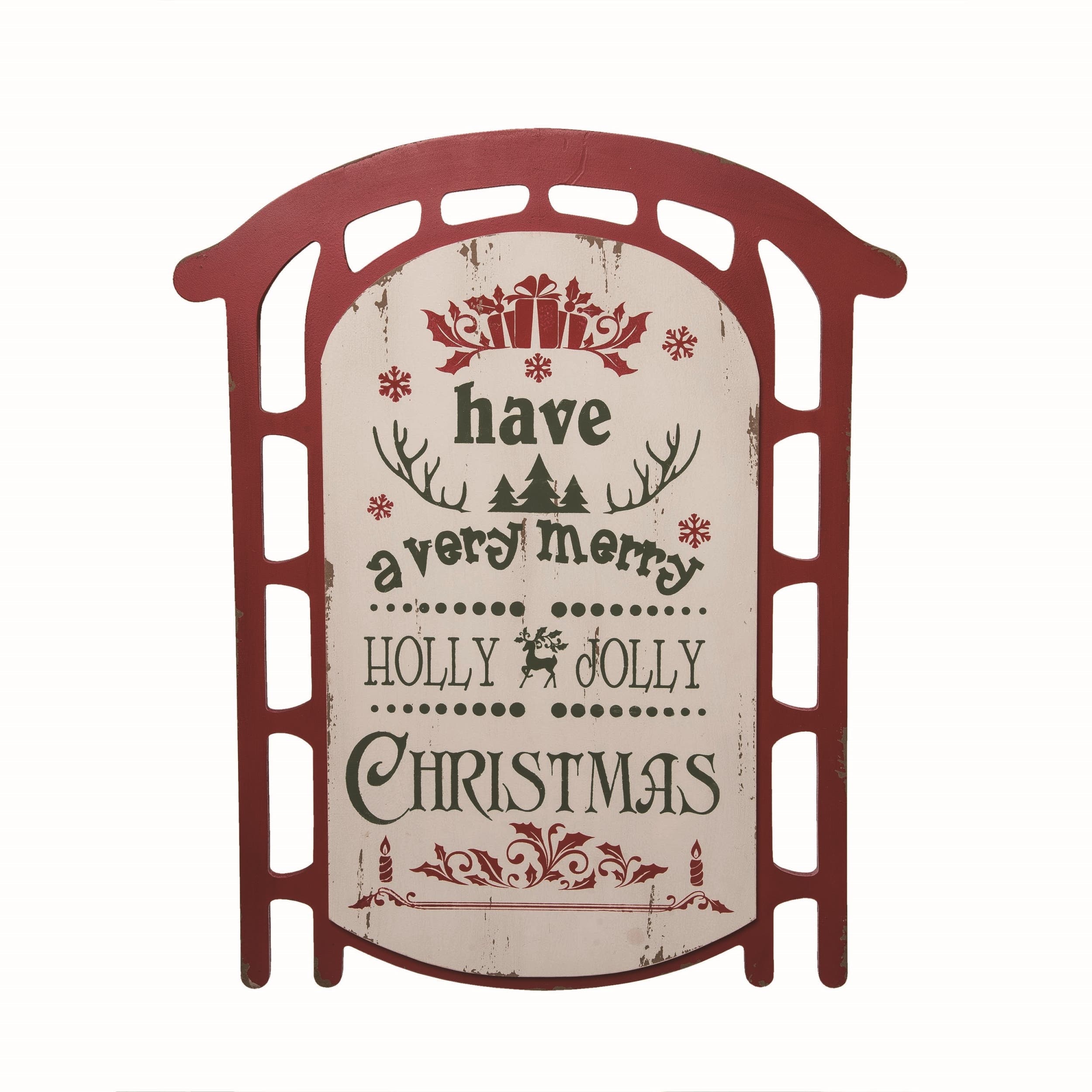 Transpac Wood Multicolor Christmas Jolly Holiday Sled Decor | Nordstrom