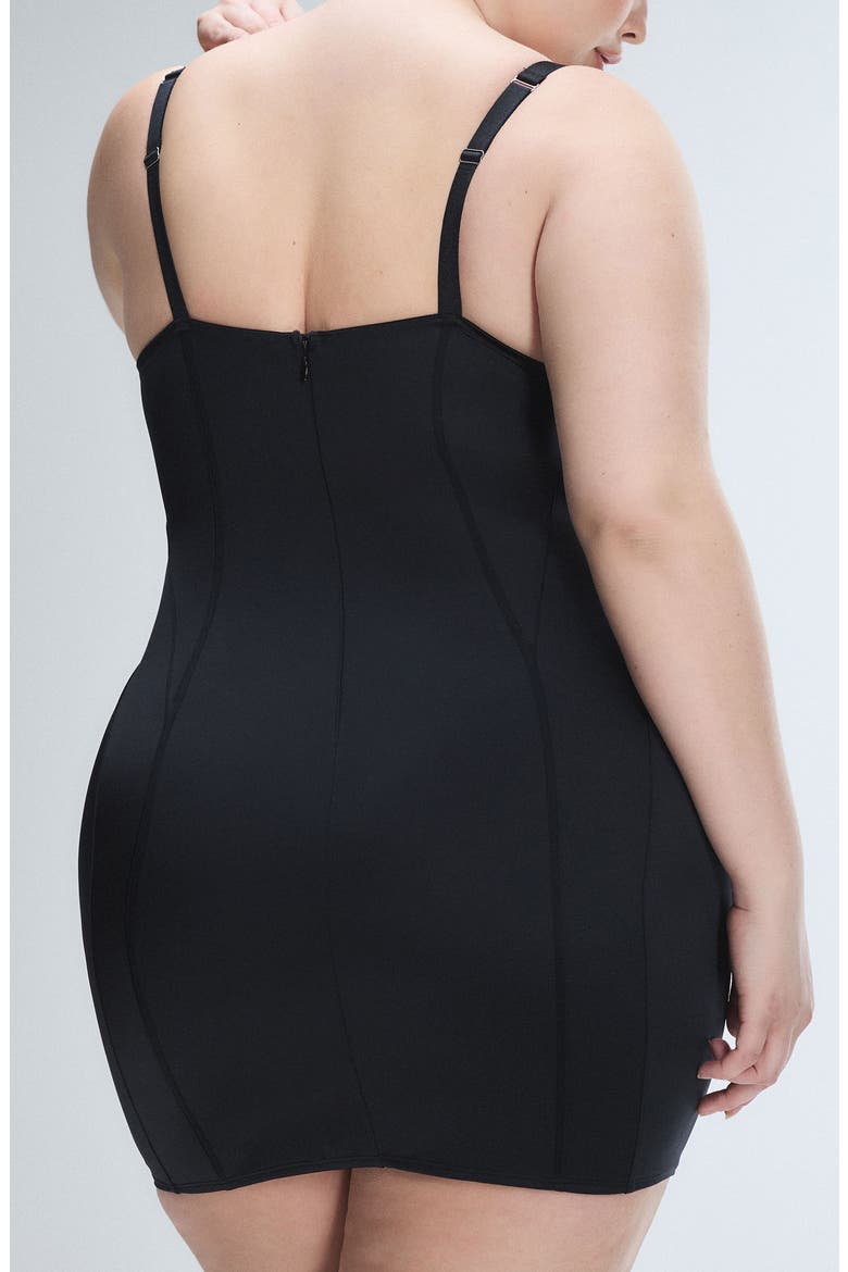 Slipper Satin Underwire Dress, Alternate, color, BLACK CAVIAR