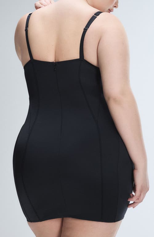 Savage X Fenty Slipper Satin Underwire Dress In Black Caviar