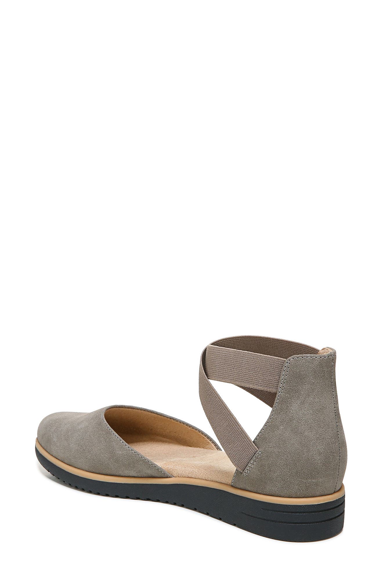 SOUL NATURALIZER Intro d'Orsay Wedge Flat - Wide Width Available, Alternate, color, Grey Synthetic Nubuck
