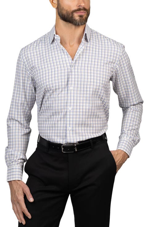 Trim Fit Plaid Dress Shirt
