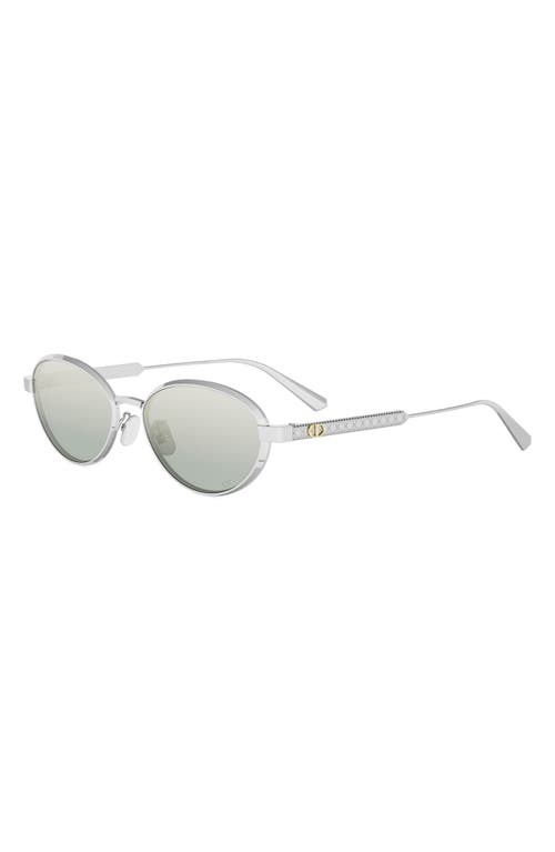 Dior Cannage R1u 53mm Oval Sunglasses In Metallic