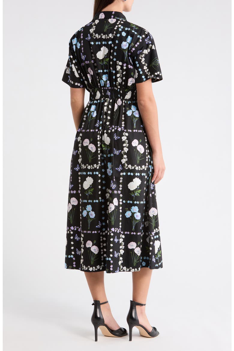 Wilderra Pleated Midi Dress, Alternate, color, BLACK-PASTEL
