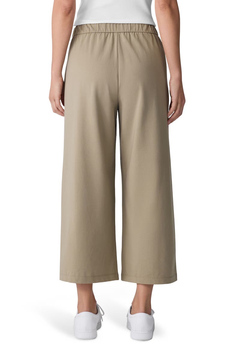 Stretch Organic Cotton Crop Wide Leg Pants, Alternate, color, TWIG