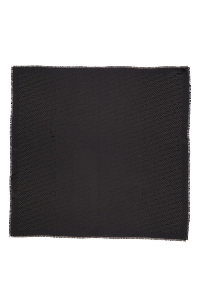 Fendi FF Logo Jacquard Silk Blend Scarf, Main, color,