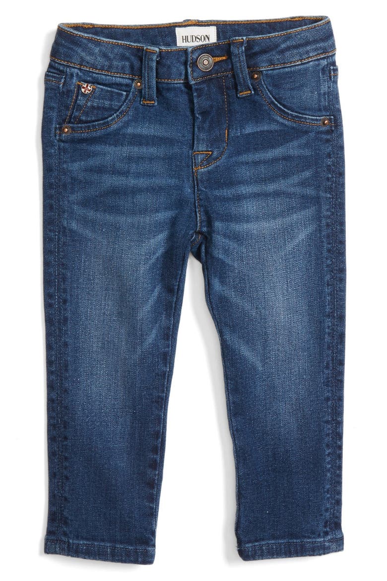 Hudson 'Collin' Skinny Jeans, Main, color, DARK INDIGO SAND