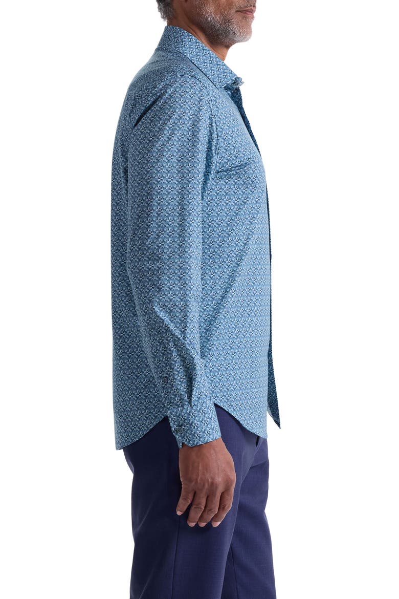 James OoohCotton® Optical Illusion Print Button-Up Shirt, Alternate, color, TEAL