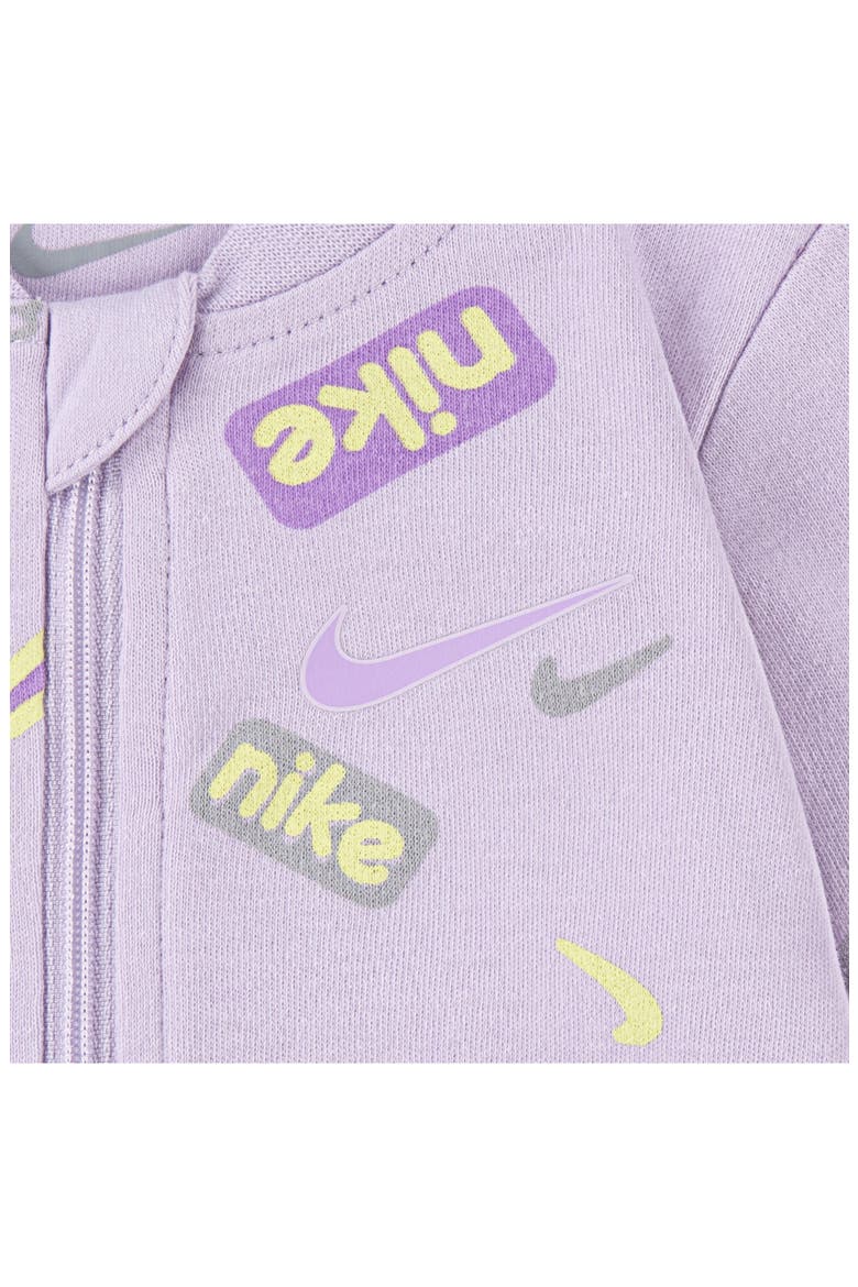 Logo Print Zip Footie, Alternate, color, DOLL