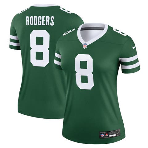 Women's Nike Aaron Rodgers Legacy Green New York Jets Legend Player Performance Top
