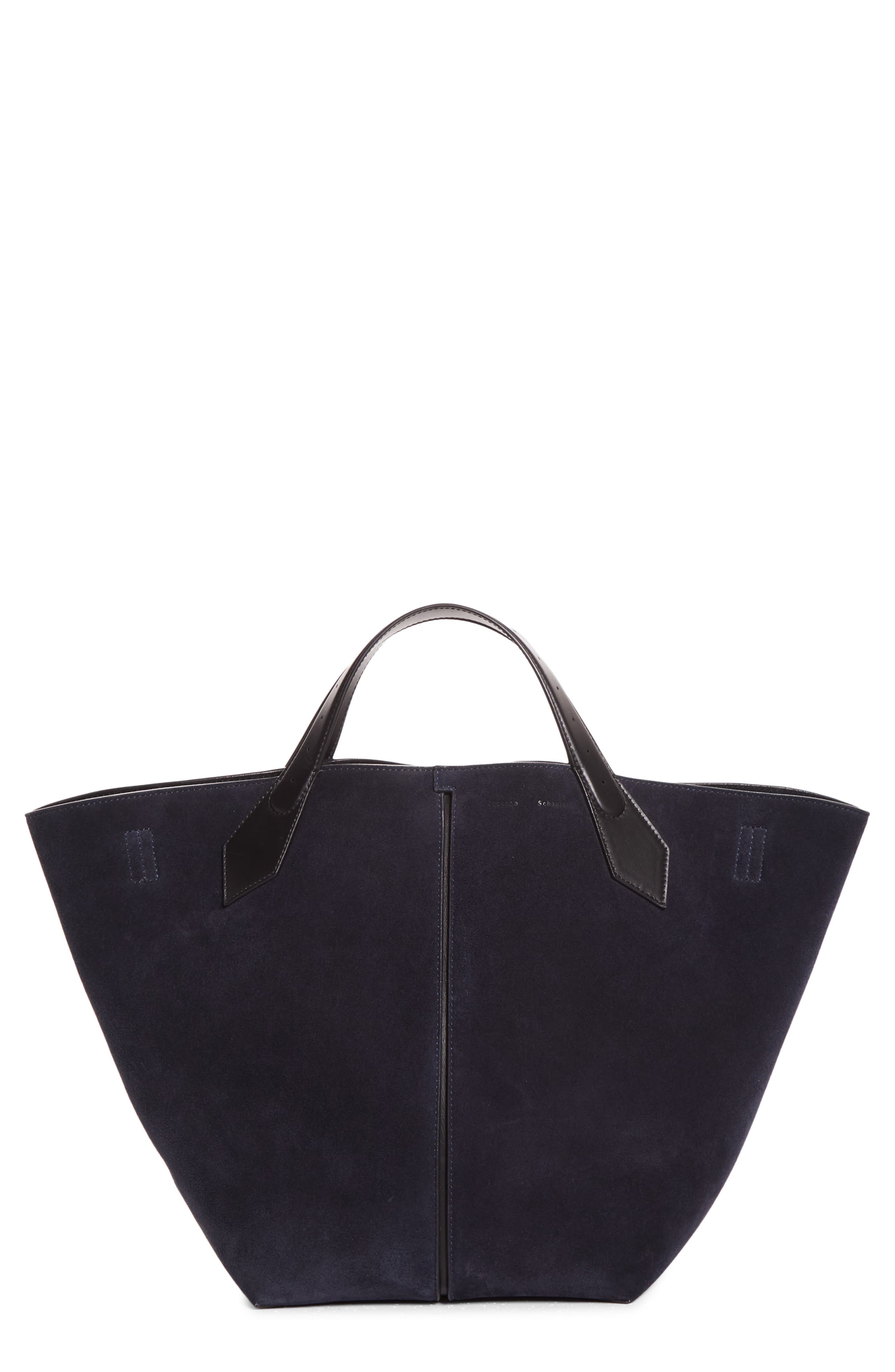 Large Chelsea Suede Tote, Main, color, DARK NAVY