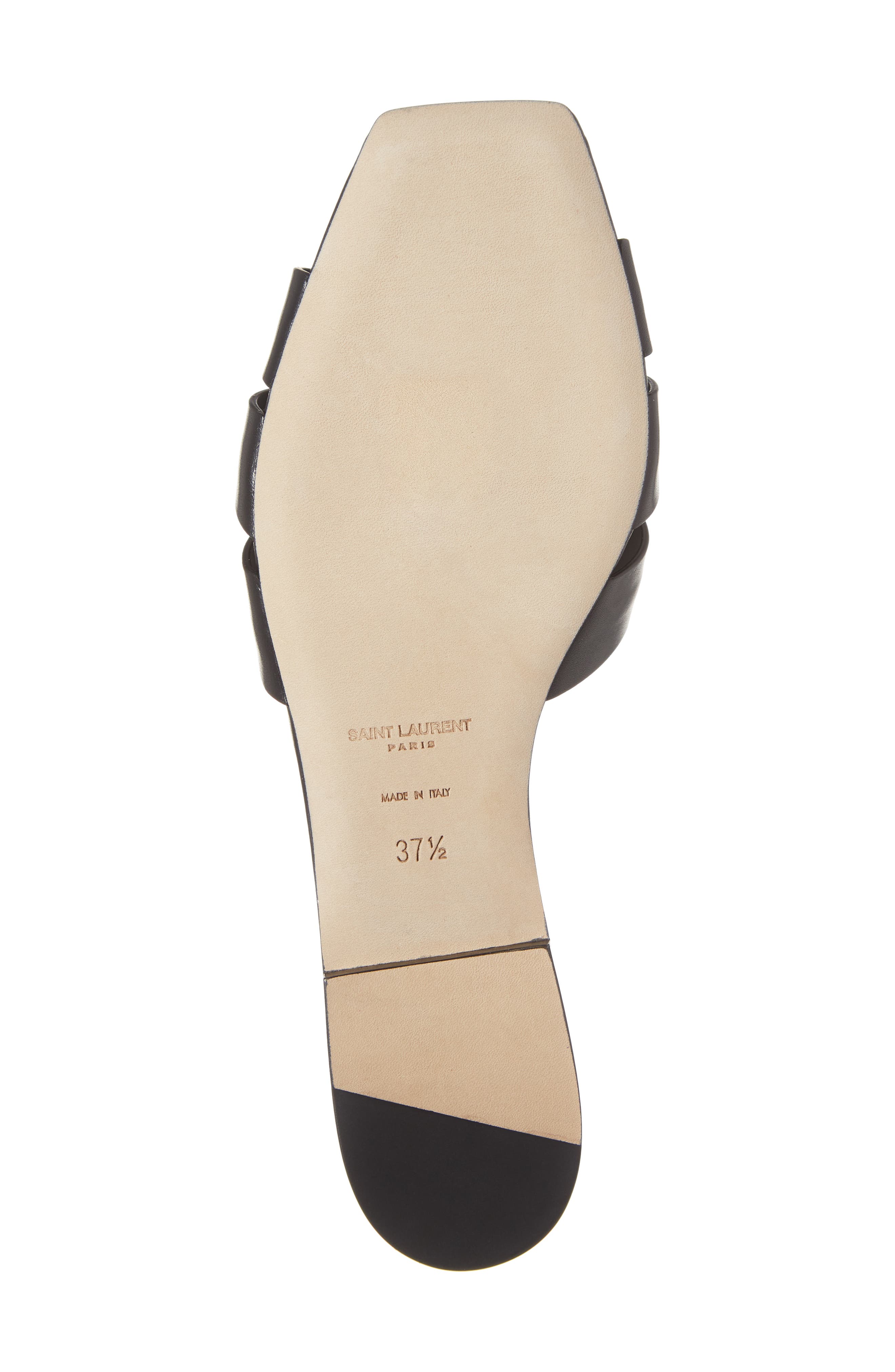 Saint Laurent Tribute Nu Pieds Slide Sandal, Alternate, color, 1000-Nero