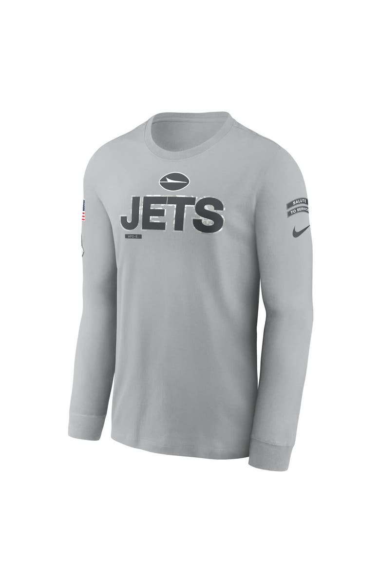 Nike Men's Nike Gray New York Jets 2024 Salute To Service Long Sleeve T-Shirt, Alternate, color, Gray