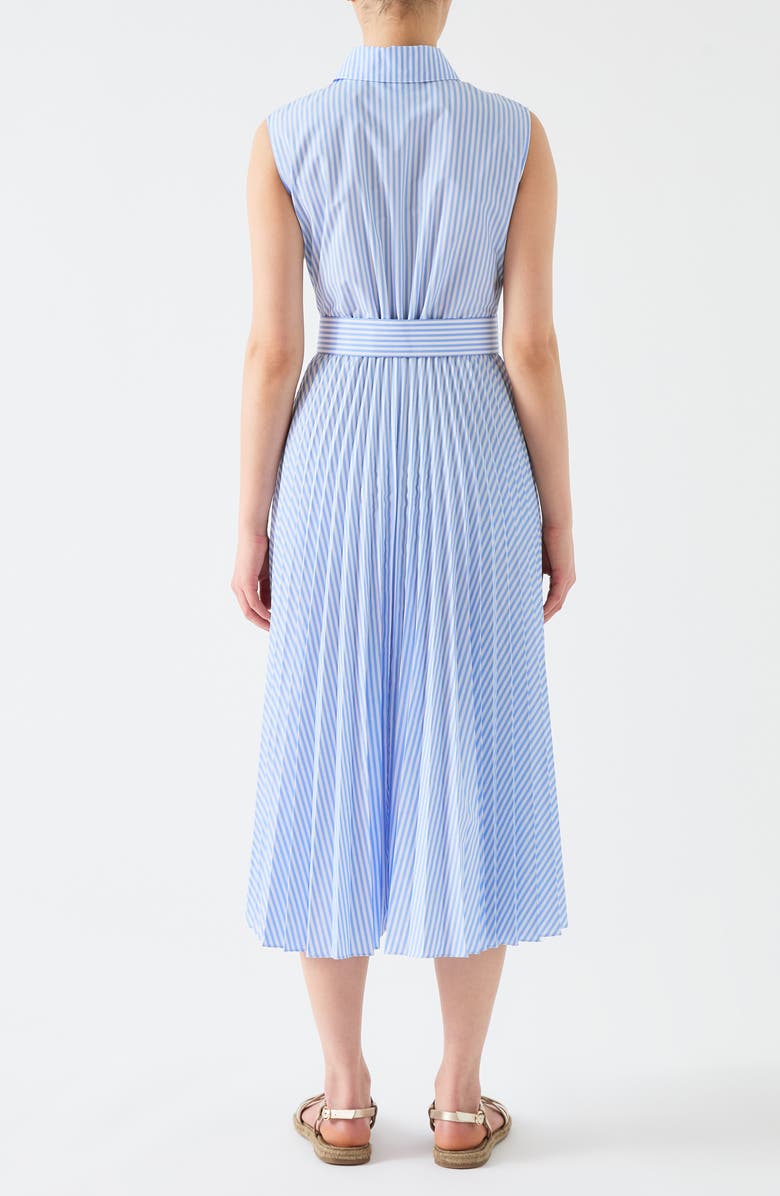 LK Bennett Hally Stripe Sleeveless Pleated Shirtdress, Alternate, color, 