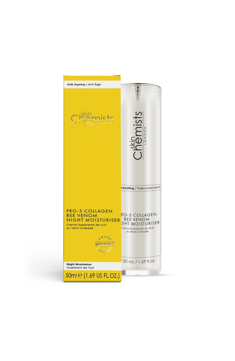 SKINCHEMISTS Pro-5 Collagen Bee Venom Night Moisturiser 50ml, Alternate, color, White