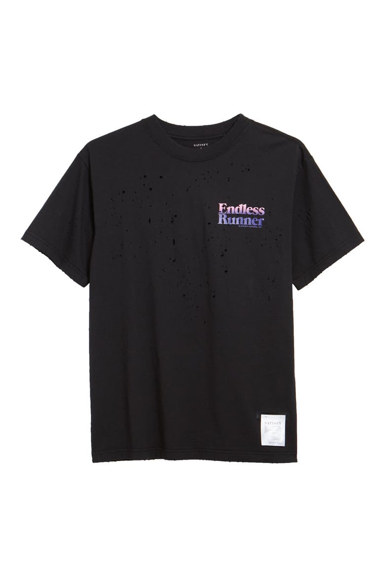 Endless Summer Moth Eaten Graphic Tee (Nordstrom Exclusive), Main, color, BLACK