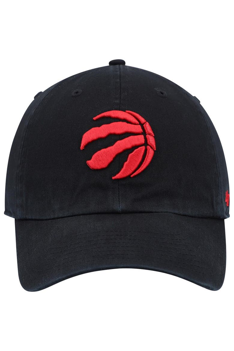 Men's '47 Black Toronto Raptors Alternate Logo Team Clean Up Adjustable Hat, Alternate, color, Black