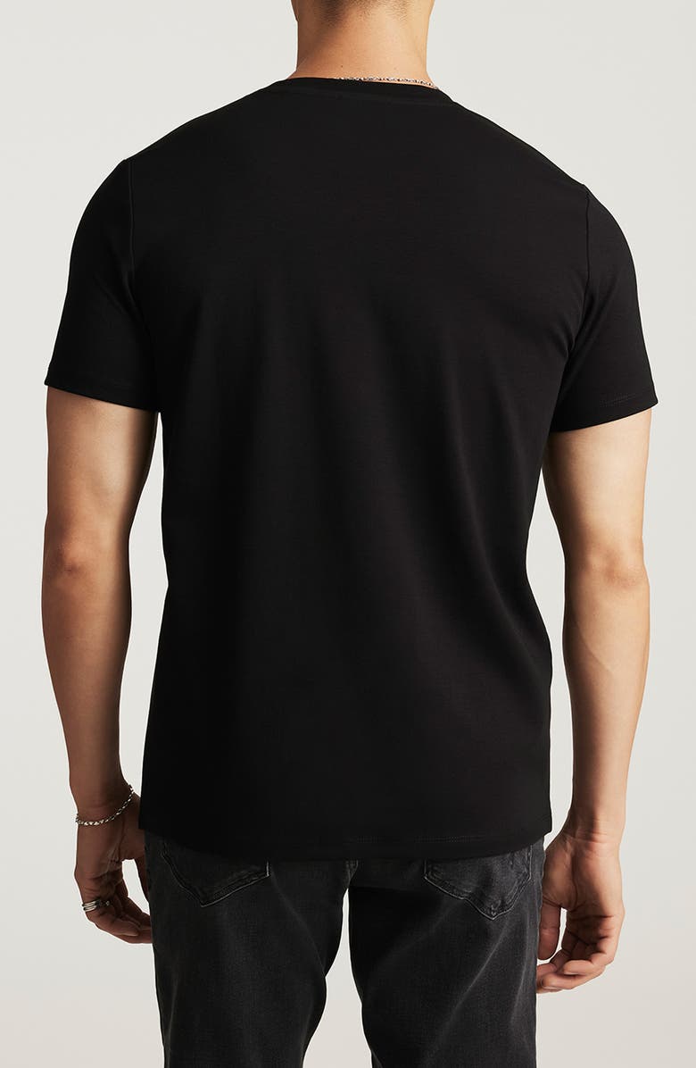 Mavi Jeans Black Stretch Cotton V-Neck T-Shirt, Alternate, color,