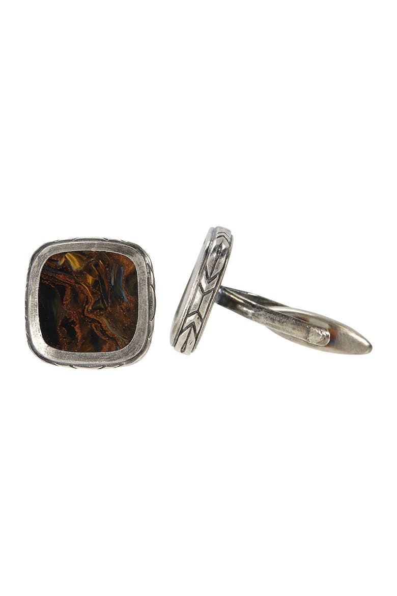 Silver Pietersite Cufflinks, Main, color, SILVER