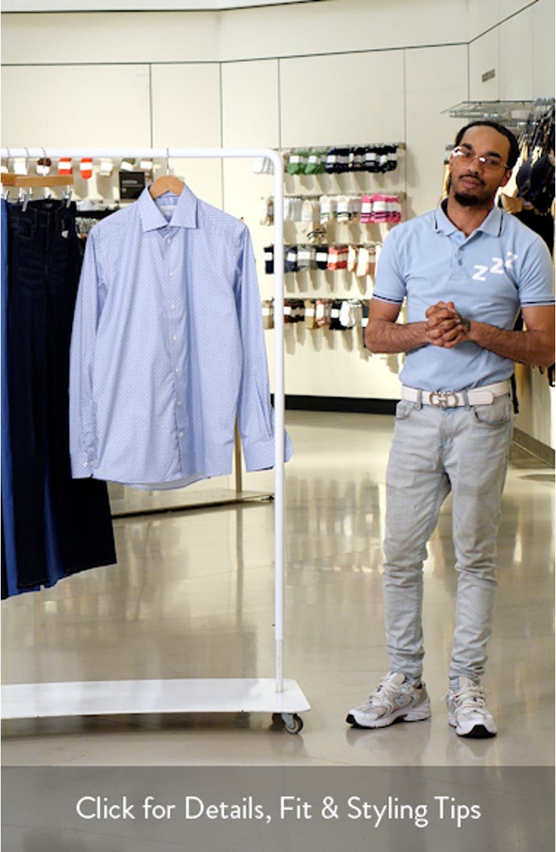 Contemporary Fit Geometric Print Cotton Dress Shirt, sales video thumbnail