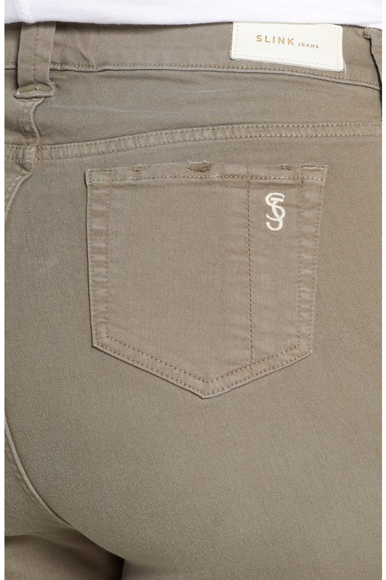 High Waist Distressed Ankle Boyfriend Jeans, Alternate, color, DARK OLIVE