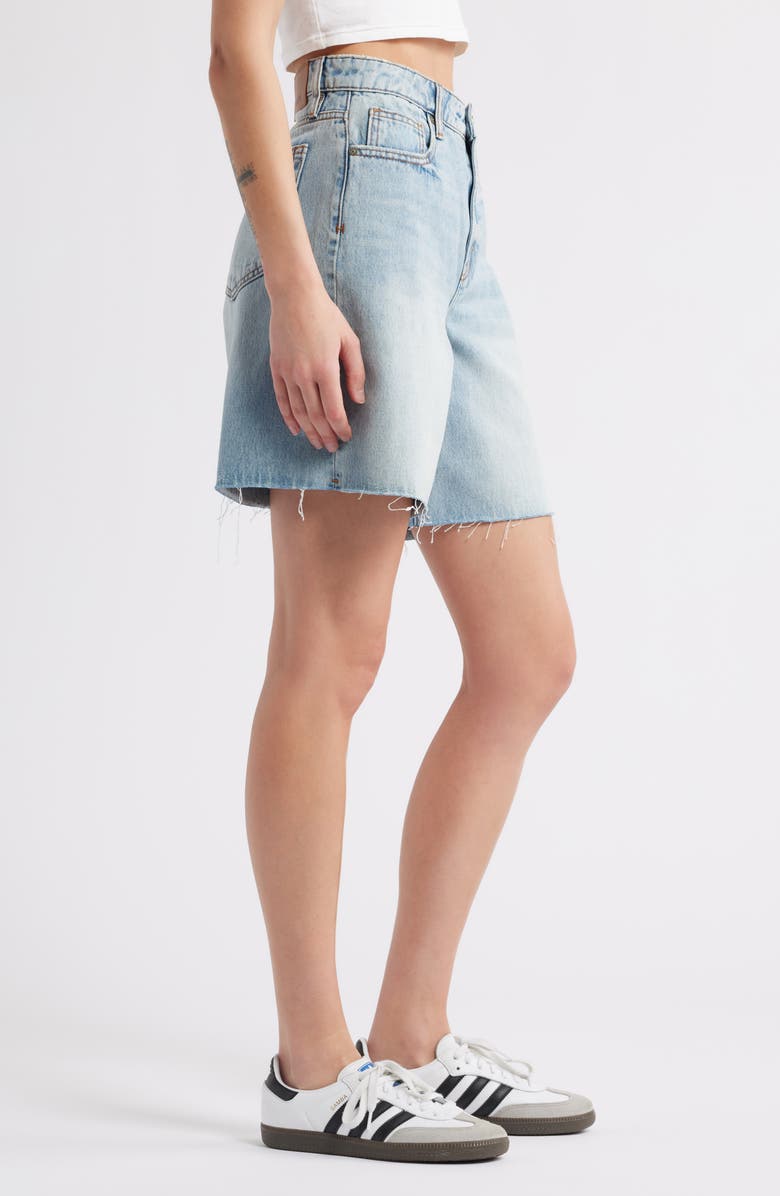 HIDDEN JEANS Raw Hem Denim Bermuda Shorts, Alternate, color, Light Wash