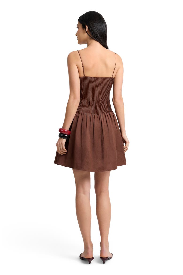 Dropped Waist Pintuck Dress, Alternate, color, Brown