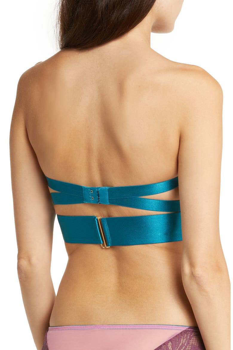 Clementine Lace Strapless Underwire Bra, Alternate, color, WINE