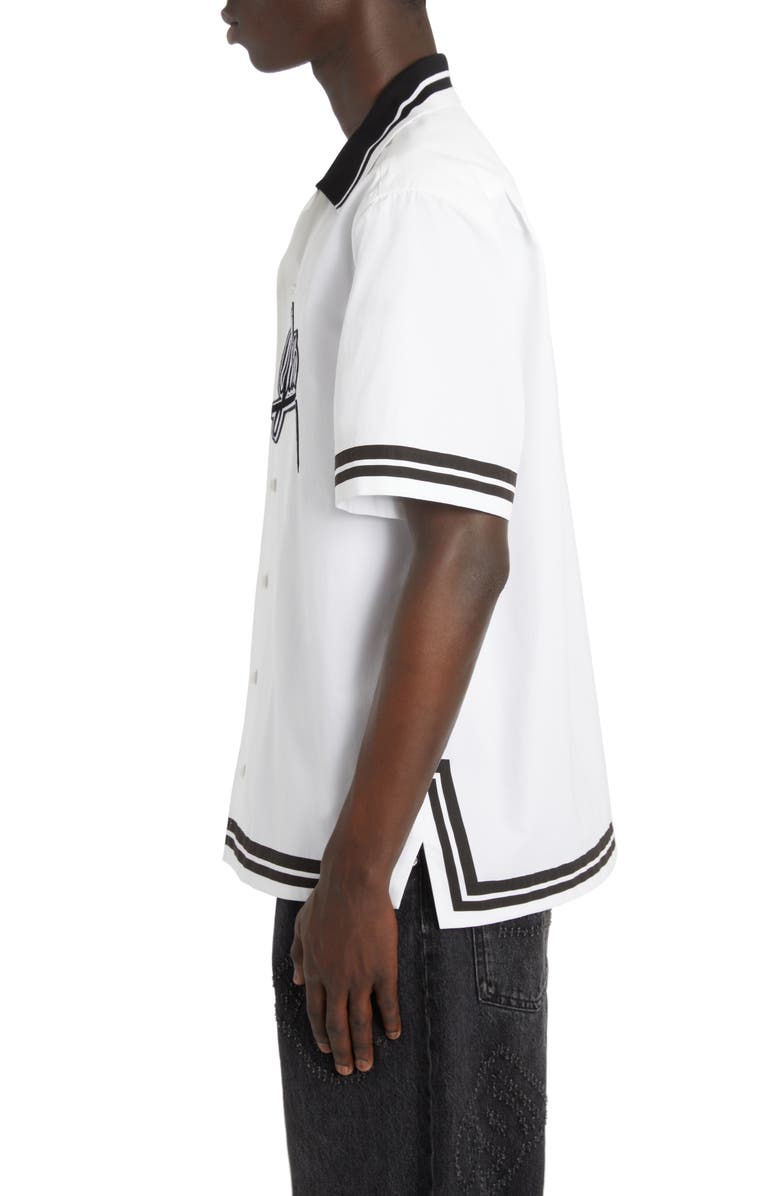 Dolce&Gabbana Logo Patch Cotton Poplin Camp Shirt, Alternate, color, Hw5af Dolce Gabbana F.bco