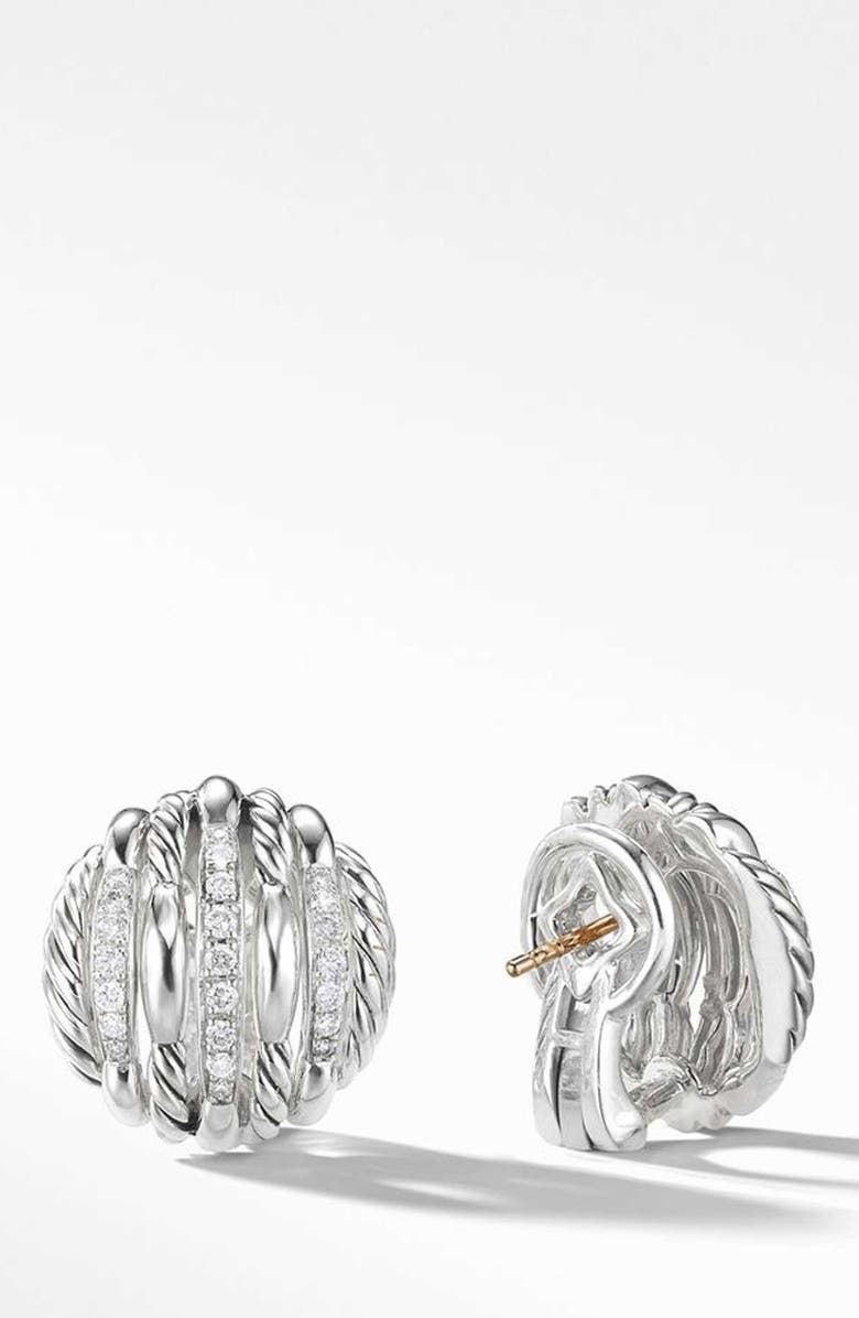 David Yurman Tides Stud Earrings with Diamonds, Alternate, color, 